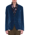 HAIDER ACKERMANN NYSSA BLUE VELVET BLAZER,10696475