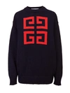 Givenchy 4-g Logo Long-sleeve Cotton Sweater In Blue