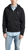 Polo Ralph Lauren Mens  Long-sleeved Double-knit Relaxed-fit Jersey Hoody In Black