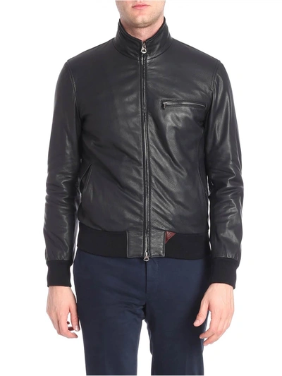 Stewart Leather Jacket In Black