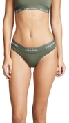Calvin Klein Underwear Modern Cotton Thong In Beetle