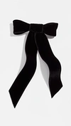 Jennifer Behr Darla Satin Bow Hair Clip In Black