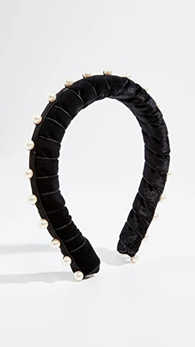 Jennifer Behr Embellished Headband In Black