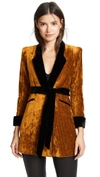 VALENTINA SHAH CARLOTTA VELVET BELTED BOYFRIEND JACKET