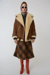 Acne Studios Shearling Jacket Brown/white In Brown/white