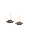 ILEANA MAKRI SAPPHIRE AND RHODOLITE EVIL EYE EARRINGS