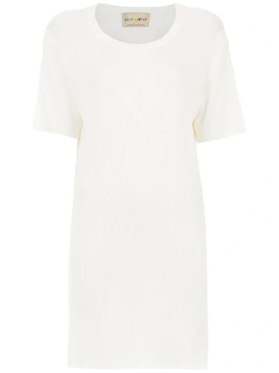 Andrea Bogosian Short Sleeved Shift Dress In White