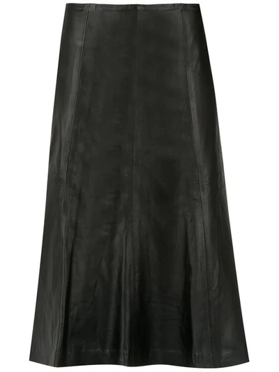 Clé Pleated Midi Skirt In Black