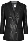OPENING CEREMONY DOUBLE-BREASTED FAUX PEARL-EMBELLISHED FAUX LEATHER BLAZER,GB 1050808871080