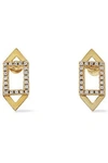 ASTRID & MIYU WOMAN FITZGERALD RHODIUM-PLATED CRYSTAL EARRINGS GOLD,GB 4230358016321828