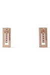 ASTRID & MIYU WOMAN FITZGERALD LINE GOLD-PLATED CRYSTAL EARRINGS ROSE GOLD,GB 4230358016383777