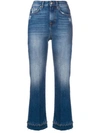 7 FOR ALL MANKIND BEADED HEM CROPPED JEANS