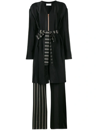 Esteban Cortazar Robe-like Long Playsuit In Black