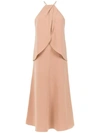 ANDREA MARQUES ANDREA MARQUES WRAP STYLE DRESS - 中性色