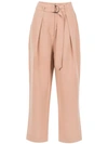 ANDREA MARQUES BELTED CROPPED TROUSERS