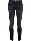 R13 DISTRESSED-HEM SKINNY JEANS