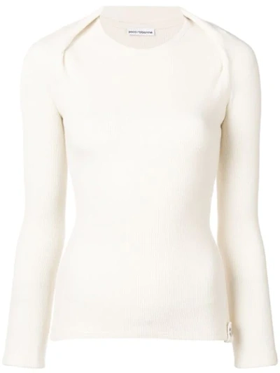 Paco Rabanne Knitted Sweater In Neutrals