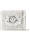 Oscar De La Renta Tro Crystal-embellished Leather Shoulder Bag In Metallic