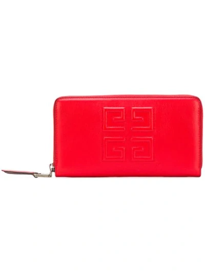 Givenchy Zip-around Continental Wallet In Red