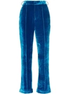 DE LA VALI DE LA VALI TIGER LILY VELVET TROUSERS - BLUE