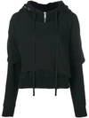 Ben Taverniti Unravel Project T-shirt Layered Hoodie In Black