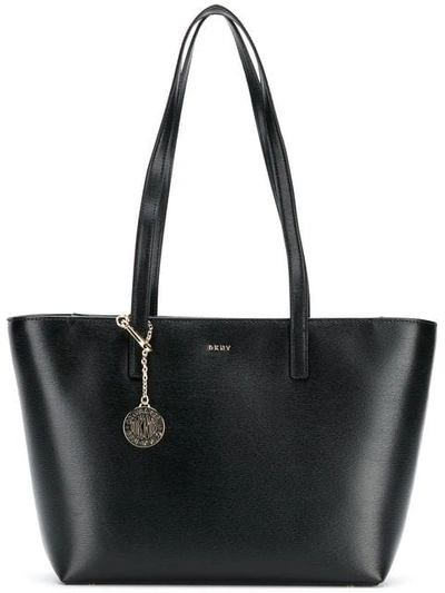 Dkny Sutton Leather Bryant Medium Tote In Black