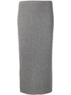 ALLUDE RIBBED KNIT MIDI SKIRT