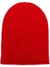 ALLUDE ALLUDE FINE KNIT BEANIE - RED