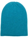 ALLUDE ALLUDE FINE KNIT BEANIE - BLUE