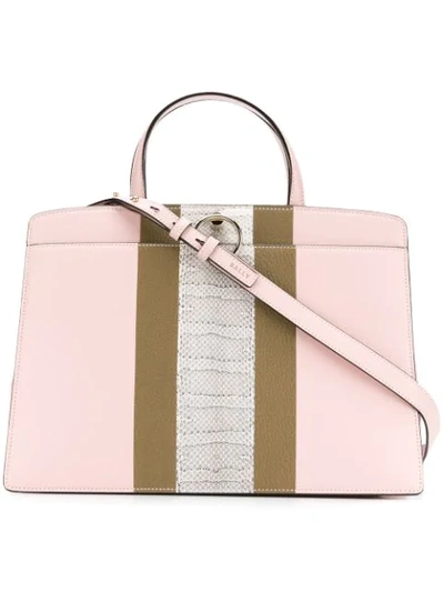 Bally Structured Tote Bag In Pink