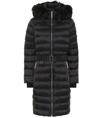 Burberry Detachable Shearling-trim Down-filled Puffer Coat In Black