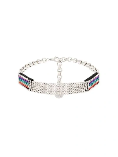 Venessa Arizaga Shine Rainbow Crystal Choker In Multicolour