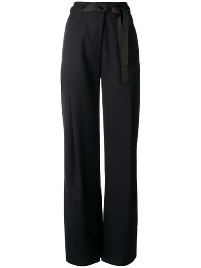 Eudon Choi High Waisted Slack Trousers In Navy