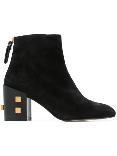 Stuart Weitzman Studded Ankle Boots In Black