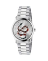 GUCCI MEN'S SNAKE STAINLESS STEEL BRACELET WATCH,PROD215010220