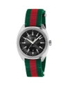 Gucci Men's Gg2570 41mm Stainless Steel-nylon Watch In Green