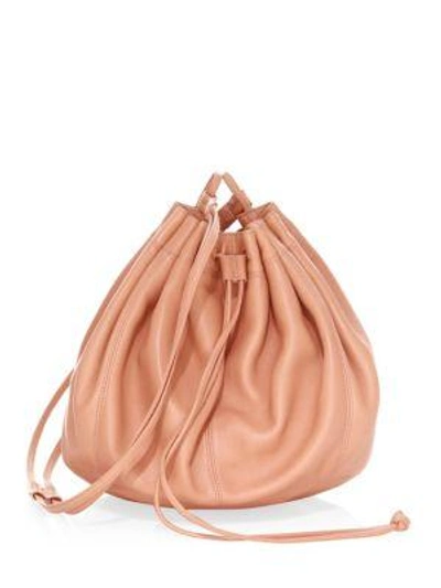 Elizabeth And James Dex Nappa Bucket Bag In Nude/silver