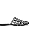 ALEXANDER WANG ALISON CRYSTAL-EMBELLISHED LEATHER SLIPPERS