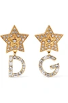 DOLCE & GABBANA GOLD-TONE CRYSTAL EARRINGS