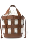 TRADEMARK COOPER CAGED LEATHER AND CANVAS TOTE