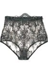 ID SARRIERI LA RÊVEUSE SATIN-TRIMMED EMBROIDERED STRETCH-TULLE BRIEFS