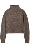 THE ROW DICKIE OVERSIZED CROPPED MÉLANGE CASHMERE TURTLENECK SWEATER