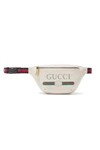 GUCCI Printed textured-leather belt bag