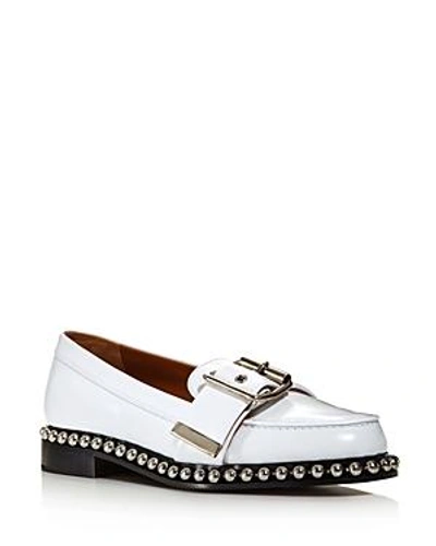 Chloé Women's Sawyer Almond Toe Studded Leather Loafers In White