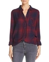 Rails Hunter Plaid Button-front Long-sleeve Shirt In Currant Navy