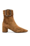 Saint Laurent Joplin 50 Suede Ankle Boots In Caramel