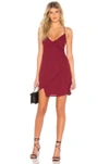Superdown Aiden Wrap Mini Dress In Wine