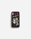 DOLCE & GABBANA IPHONE X COVER WITH RUBBER PATCHES OF THE DESIGNERS,BI2418AU95480995