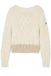 MONCLER TWO-TONE CABLE-KNIT ALPACA-BLEND SWEATER