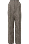 THE ROW NICA HOUNDSTOOTH CAMEL HAIR STRAIGHT-LEG trousers